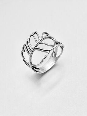 Sterling Silver Thin Delicate Cut Out Leaf Ring, Silver Rings, Tree of Life Ring